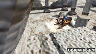 Sexy 3D Lesbian Licking a Black Babe's Pussy