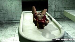 Busty 3D Lesbians Fool Around in a Morgue