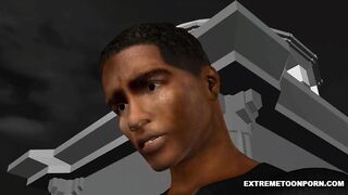 3D Babe Gets Double Penetration in a Graveyard