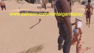 Egypt odalisque having sex with a warrior man in porn game