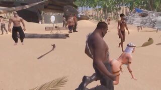 Egypt odalisque having sex with a warrior man in porn game