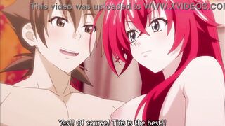 Rias Gets Caught Giving Blowjob to Issei’s Big Cock Until He Cums in Her Mouth - HENTAI Parody