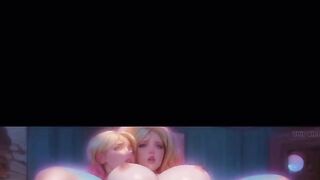 3D HQ Riding POV Big Tits Sex Brunette w/ Sound added