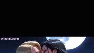 3D AI HQ 2 chicks Big tits Firm tits Hard nipples riding POV w/ Sound added