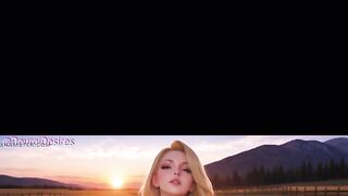 3D AI HQ Blonde Big tits Firm tits Hard erect nipples Cowgirl riding POV sex w/ Sound added