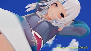 noVR mmd Gura Dance 3d hololive Hentai