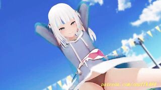 noVR mmd Gura Dance 3d hololive Hentai