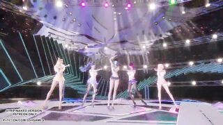 [MMD] SECRET NUMBER - WHO DIS Ahri Akali Seraphine Kaisa Evelynn Sexy Kpop Dance League of Legends Hentai Uncensored 4K 60FPS