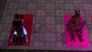 Babe with horse shoes gets fucked