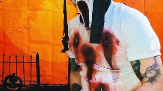 Zombie Ghostface Cosplay Amateur Masturbation Video