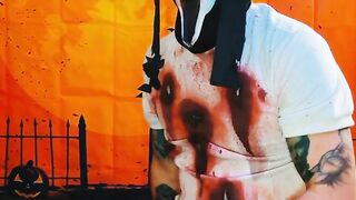 Zombie Ghostface Cosplay Amateur Masturbation Video