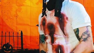 Zombie Ghostface Cosplay Amateur Masturbation Video