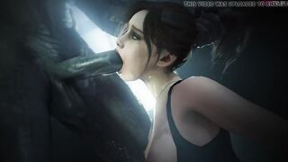 Claire Redfield get's face fucked by Mr. X