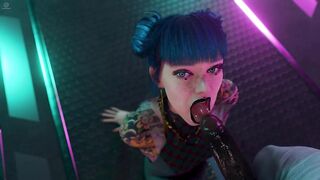 Cyberpunk 2077 - Clouds' Cheri Nowlin BBC Anal Service (Animation with Sound)