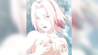 Naruto and Fairy Tail - Himawari Sakura Hinata Futa Sara Lesbian Orgy