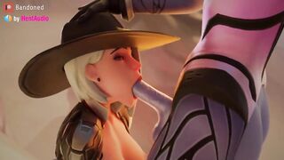 Futa Widow fucks Ashe's mouth softly (Overwatch 2 3d animation loop with sound)