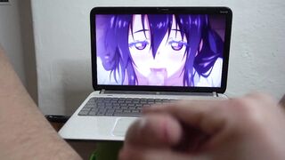 Hot Married Man Watches Hentai Jerk Off Big Cock & Moans With Pleasure Such A Large Amount Of Cum