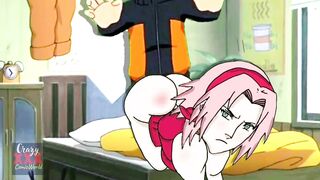 Sakura and Naruto fucking hard in the bedroom