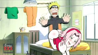 Sakura and Naruto fucking hard in the bedroom