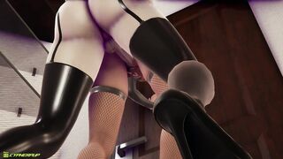 Cute girl gets throat fucked and creampied by futa (3D porn animation)