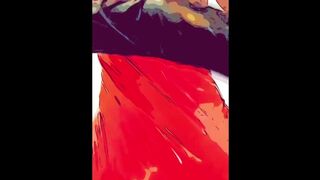 Latex Dress & Rubber Gloves Play with Oil