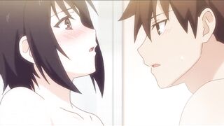 Uncensored Hentai / Fucked his girlfriend while she was taking a bath (overflow)