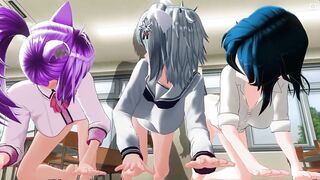 3D HENTAI group sex in the classroom
