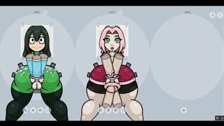 Fapwall [Rule34 Hentai game] Sakura from Naruto is taking 6 penis at once