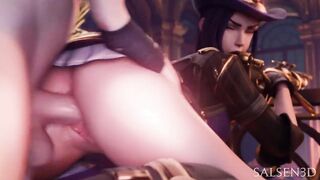 League of Legends - Caitlyn Doggystyle Creampied During Work (Animation with Sound)