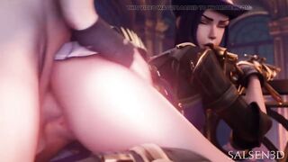 League of Legends - Caitlyn Doggystyle Creampied During Work (Animation with Sound)