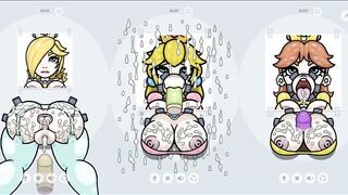 Fapwall [Weird Hentai game] Rosalina Peach and Daisy gets the best gangbang of their life without Ma