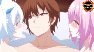 FFFM Redo of Healer HERO FUCKS Busty ORGY animated Hentai 4 girls big tits cartoon fuck boobs 4some