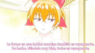 Salió del baño y la esperaban afuera. Hentai sin censura.