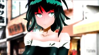 One-Punch Man: Lesbian Tatsumaki with a dick took a Blizzard of Fubuki for 10 yuan
