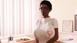 Affect3D - Ebony Nurse helping her futanari patient in a cool 3d animation